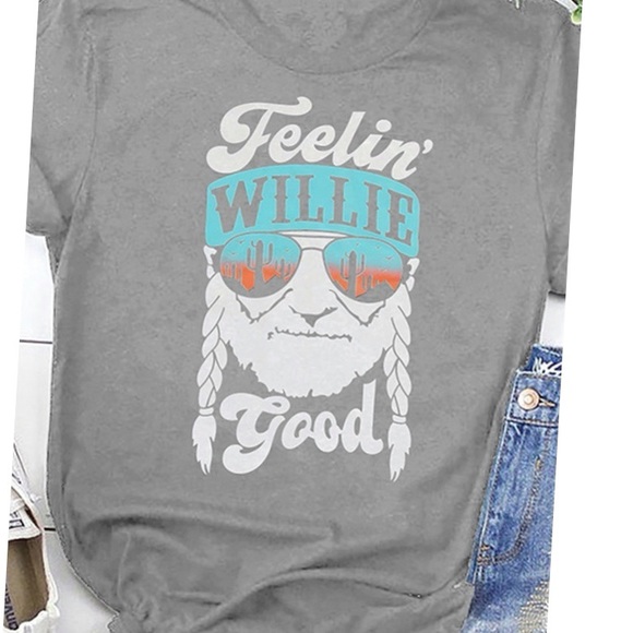 Graphic Tee Shirt Willie Nelson Country Western - Picture 3 of 3